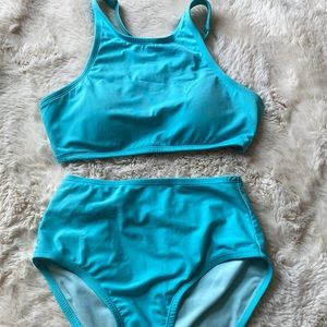 women’s 2 peice blue bikini